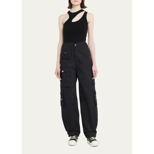 EB Denim Wide-Leg Cargo Pants High Rise Tapered Fit Y2K Streetwear Baggy XS
